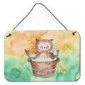 CarolineS Treasures Owl Bathing Watercolor Metal Print, 8 Inch  Inch H X 12 Inch  Inch W, Multicolor