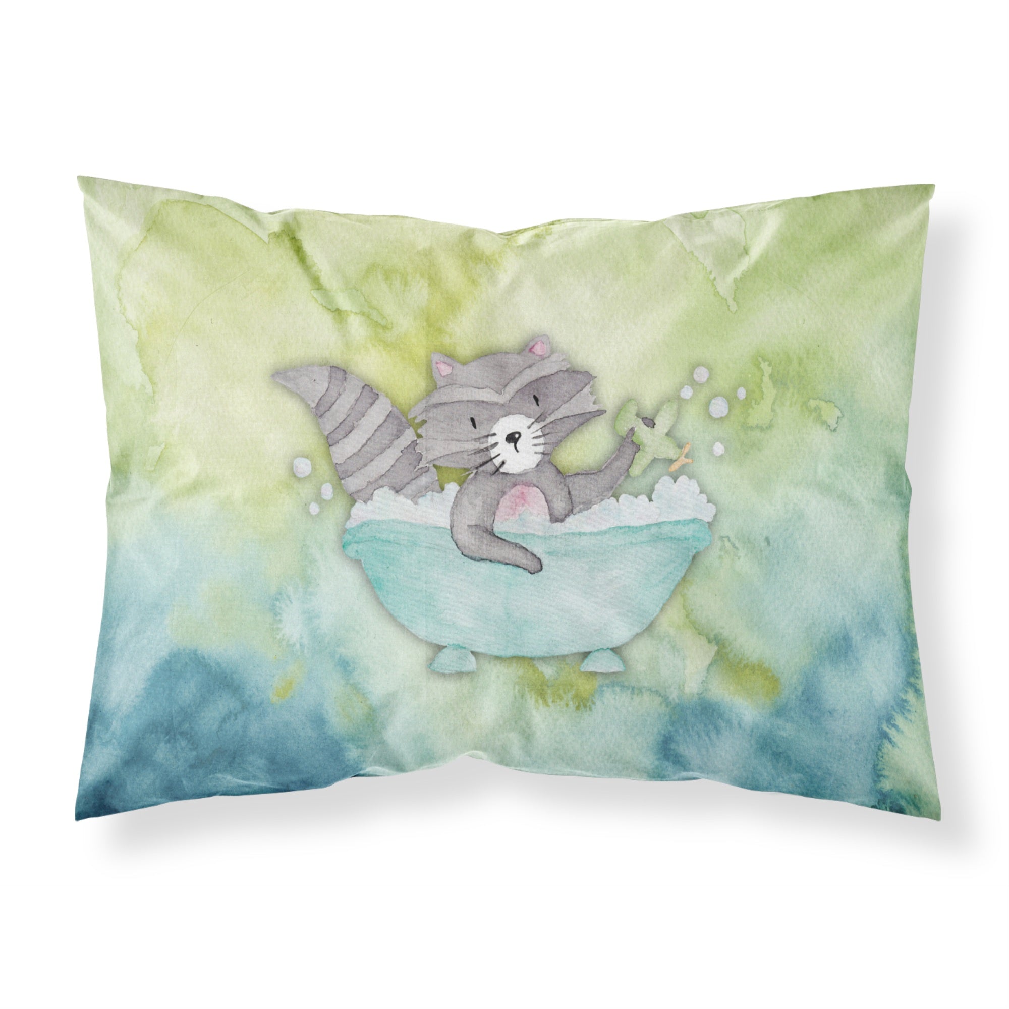 'Caroline'S Treasures Raccoon Bathing Watercolor Pillowcase, Standard, Multicolor'
