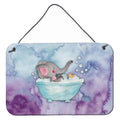 CarolineS Treasures Elephant Bathing Watercolor Metal Print, 8 Inch  Inch H X 12 Inch  Inch W, Multicolor
