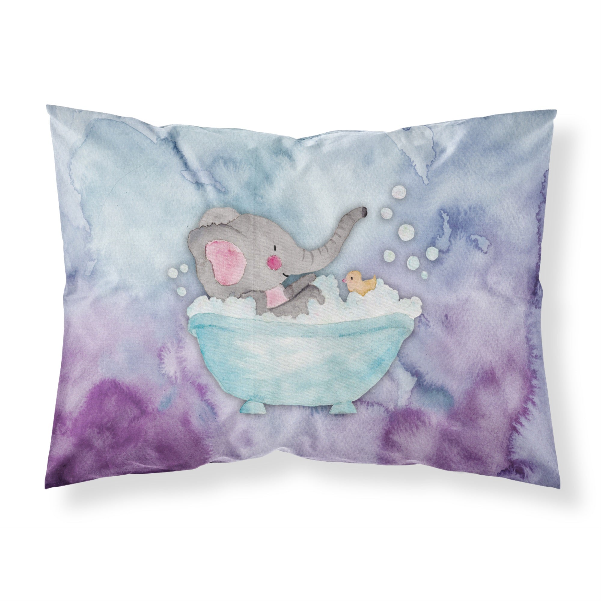 'Caroline'S Treasures Elephant Bathing Watercolor Pillowcase, Standard, Multicolor'