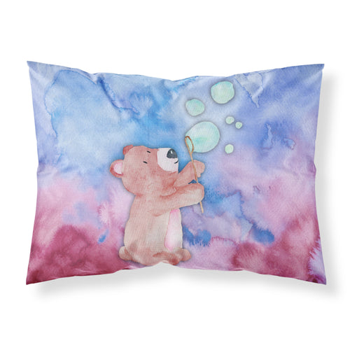 'Caroline'S Treasures Bear And Bubbles Watercolor Pillowcase, Standard, Multicolor'
