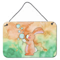 CarolineS Treasures Rabbit And Bubbles Watercolor Metal Print, 8 Inch  Inch H X 12 Inch  Inch W, Multicolor