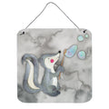 CarolineS Treasures Skunk And Bubbles Watercolor Metal Print, 6 Inch  Inch H X 6 Inch  Inch W, Multicolor