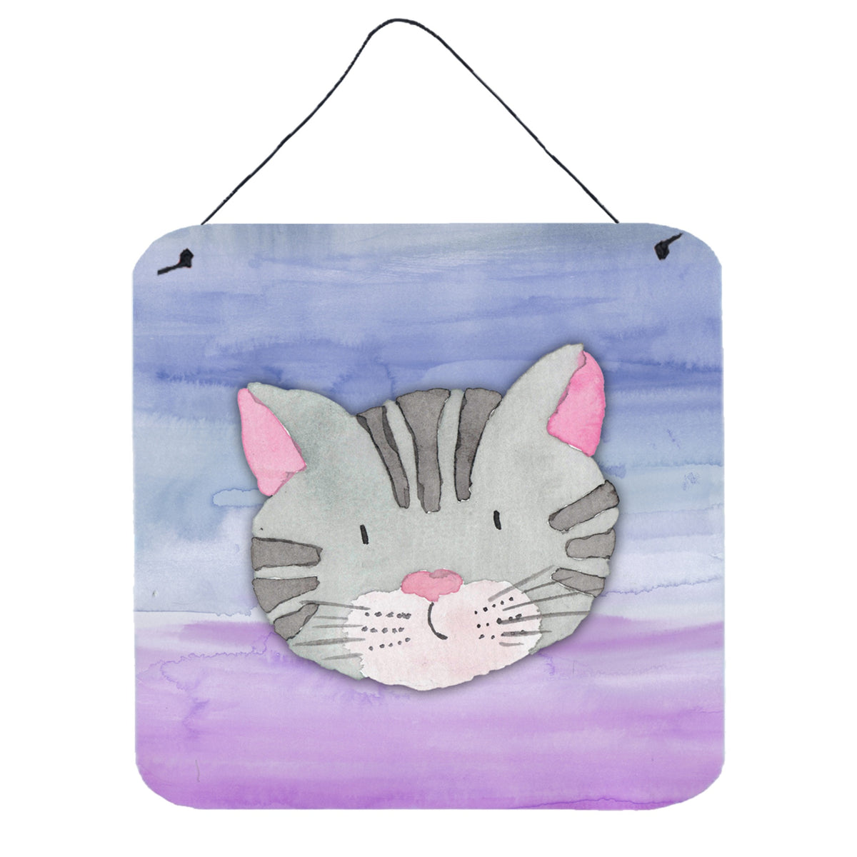 CarolineS Treasures Cat Face Watercolor Metal Print, 6 Inch  Inch H X 6 Inch  Inch W, Multicolor