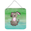 CarolineS Treasures Dog Teal And Green Watercolor Metal Print, 6 Inch  Inch H X 6 Inch  Inch W, Multicolor