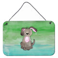 CarolineS Treasures Dog Teal And Green Watercolor Metal Print, 8 Inch  Inch H X 12 Inch  Inch W, Multicolor