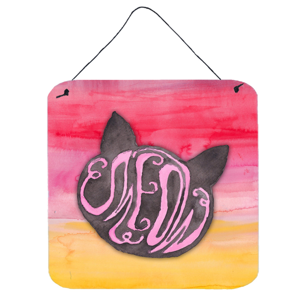 CarolineS Treasures Cat Face Meow Watercolor Metal Print, 6 Inch  Inch H X 6 Inch  Inch W, Multicolor
