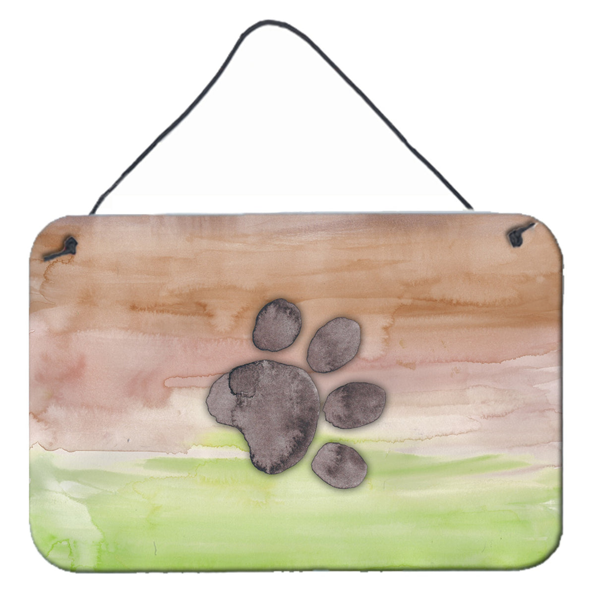 CarolineS Treasures Dog Paw Watercolor Metal Print, 8 Inch  Inch H X 12 Inch  Inch W, Multicolor