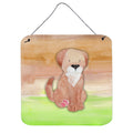 CarolineS Treasures Dog Green And Brown Watercolor Metal Print, 6 Inch  Inch H X 6 Inch  Inch W, Multicolor