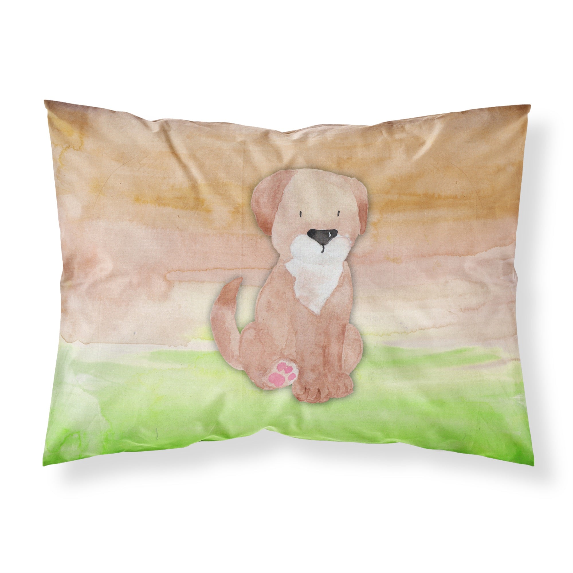 'Caroline'S Treasures Dog Green And Brown Watercolor Pillowcase, Standard, Multicolor'