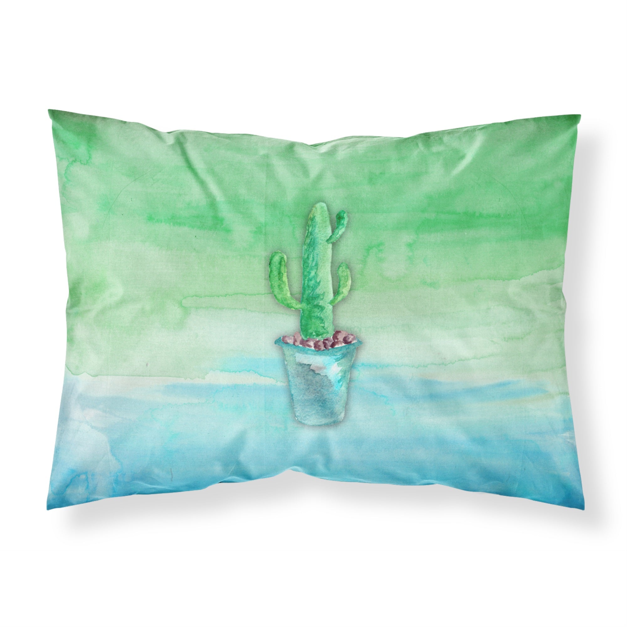 'Caroline'S Treasures Cactus Teal And Green Watercolor Pillowcase, Standard, Multicolor'
