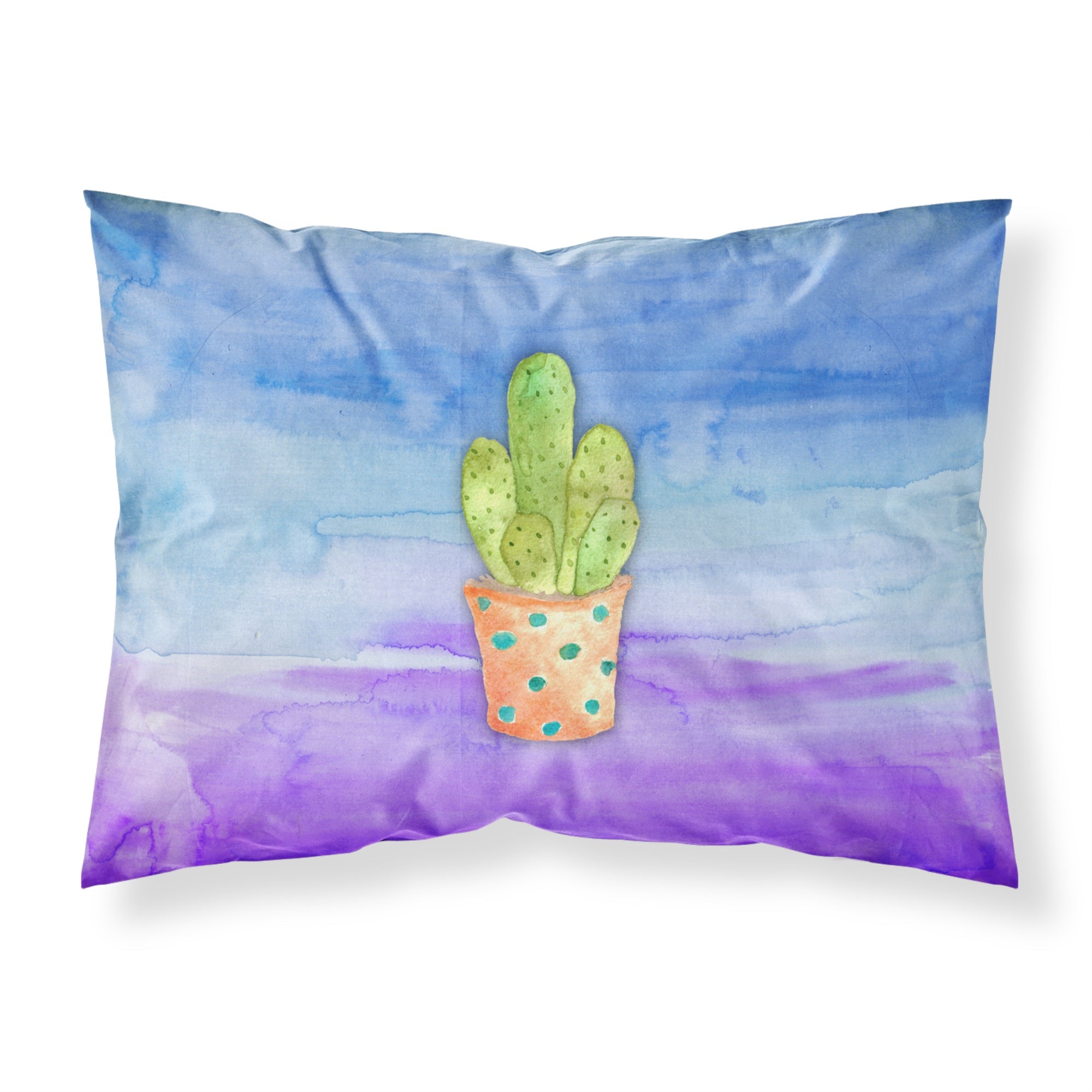 'Caroline'S Treasures Cactus Blue And Purple Watercolor Pillowcase, Standard, Multicolor'