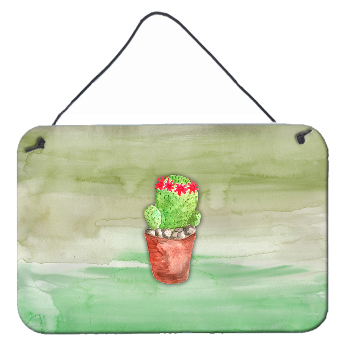 CarolineS Treasures Cactus Green Watercolor Metal Print, 8 Inch  Inch H X 12 Inch  Inch W, Multicolor