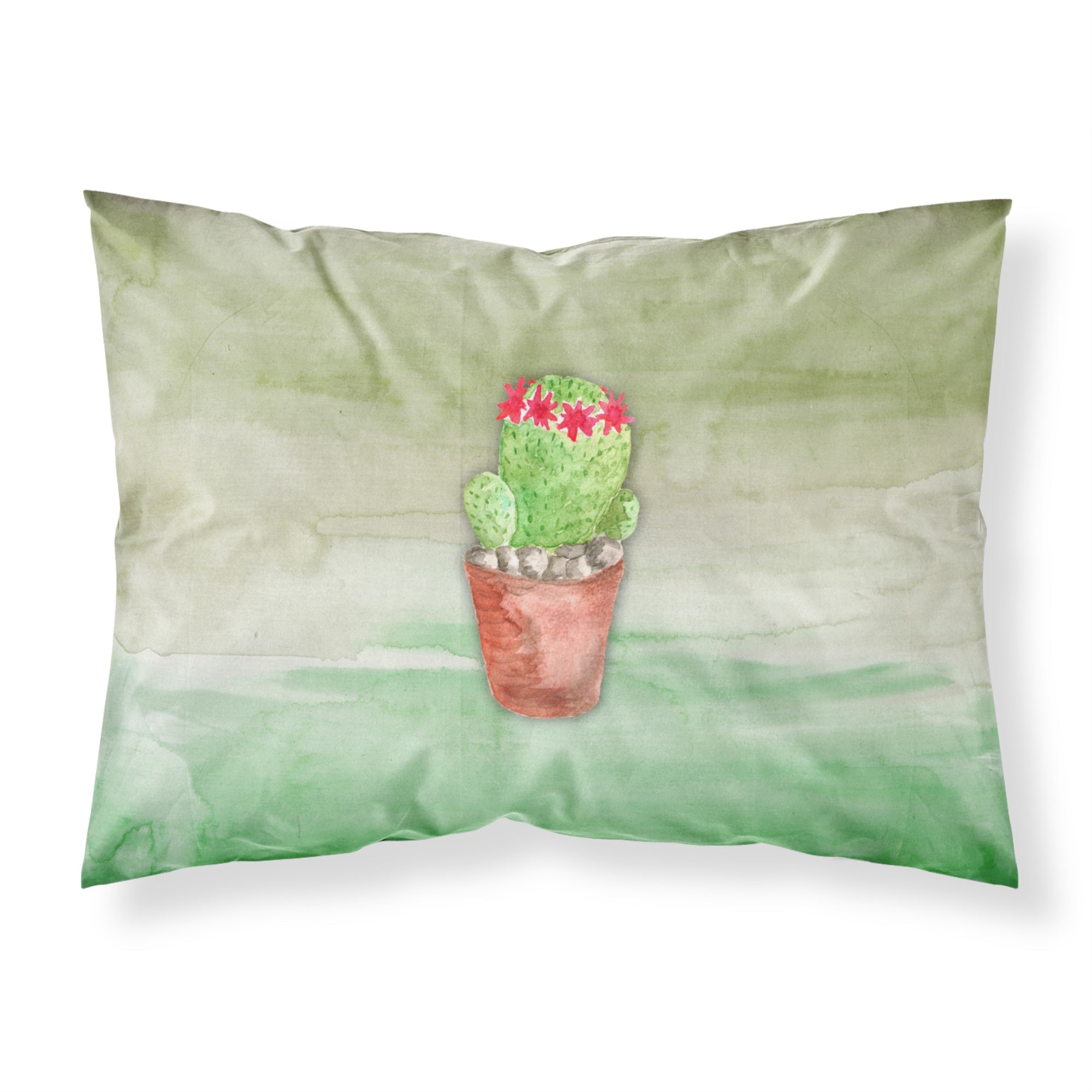 'Caroline'S Treasures Cactus Green Watercolor Printed, Polyester, 250 Thread Count, Envelope Closure Pillowcase, Standard, Mult