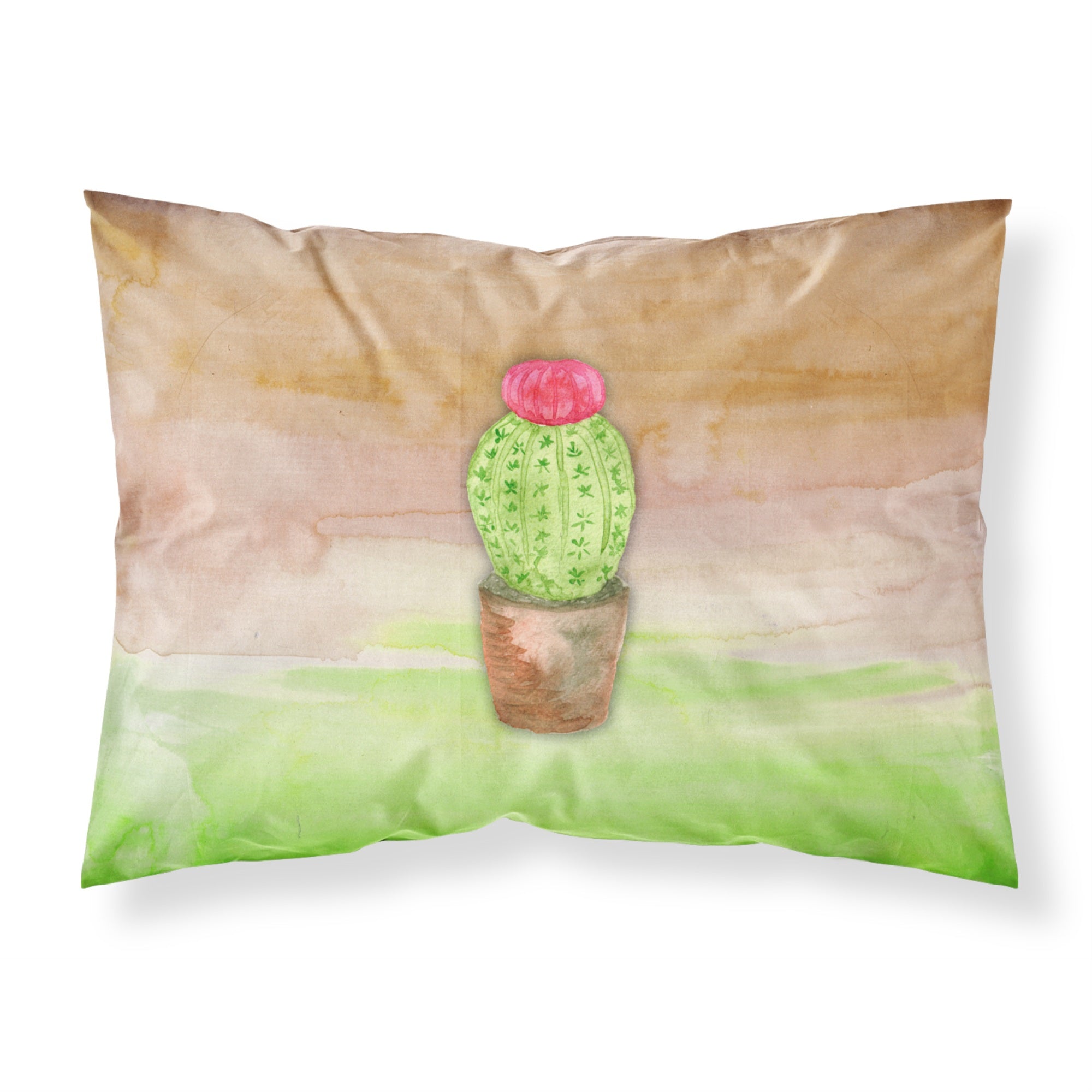 'Caroline'S Treasures Cactus Green And Brown Watercolor Pillowcase, Standard, Multicolor'