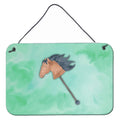 CarolineS Treasures Stick Horse Watercolor Metal Print, 8 Inch  Inch H X 12 Inch  Inch W, Multicolor