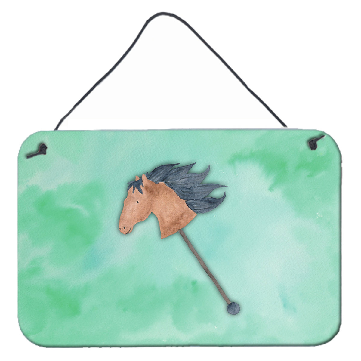 CarolineS Treasures Stick Horse Watercolor Metal Print, 8 Inch  Inch H X 12 Inch  Inch W, Multicolor