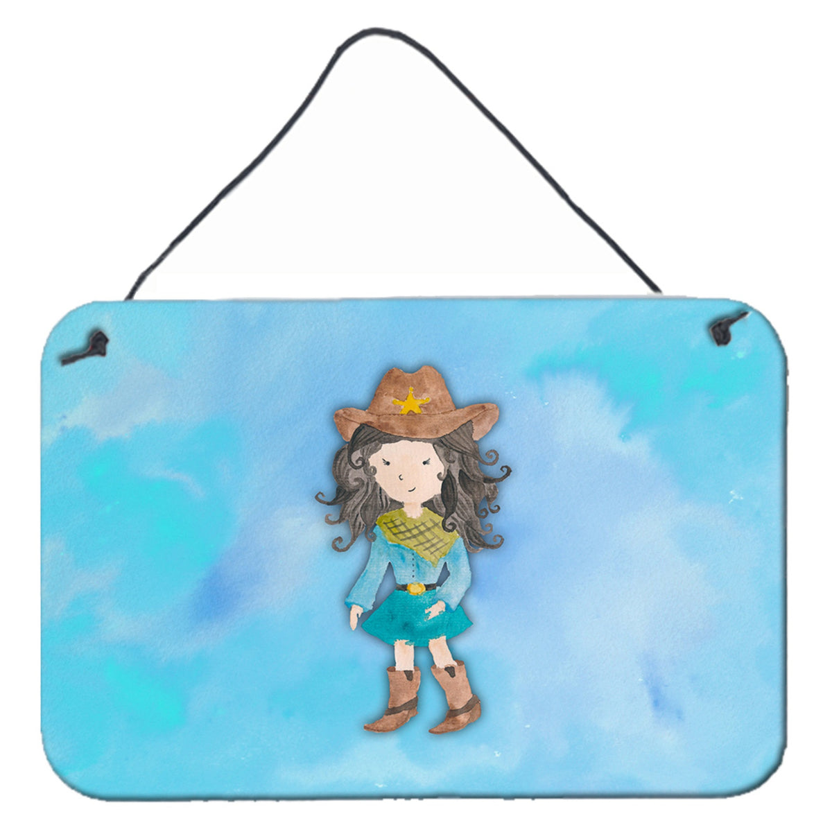 CarolineS Treasures Cowgirl Watercolor Metal Print, 8 Inch  Inch H X 12 Inch  Inch W, Multicolor