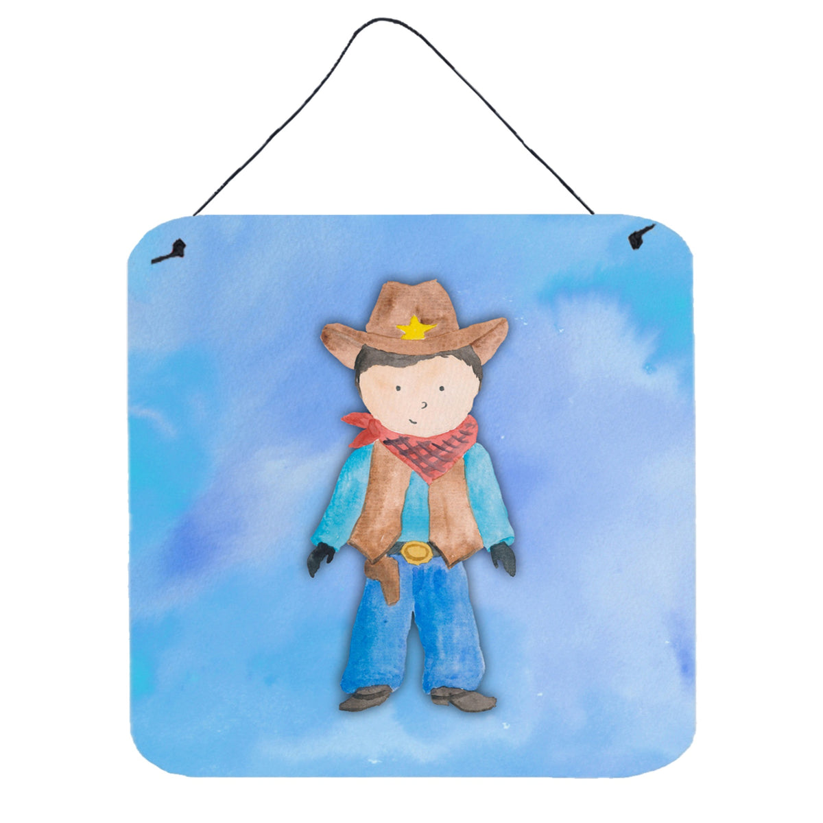 CarolineS Treasures Cowboy Watercolor Metal Print, 6 Inch  Inch H X 6 Inch  Inch W, Multicolor