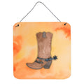 CarolineS Treasures Cowboy Boot Watercolor Metal Print, 6 Inch  Inch H X 6 Inch  Inch W, Multicolor