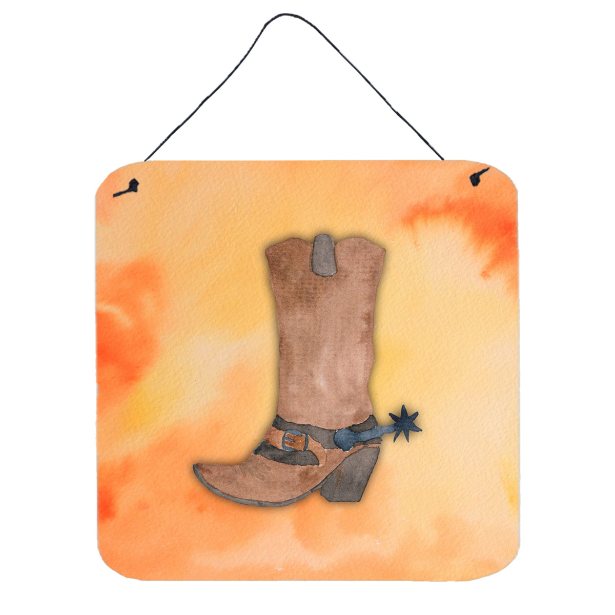 CarolineS Treasures Cowboy Boot Watercolor Metal Print, 6 Inch  Inch H X 6 Inch  Inch W, Multicolor