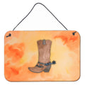 CarolineS Treasures Cowboy Boot Watercolor Metal Print, 8 Inch  Inch H X 12 Inch  Inch W, Multicolor