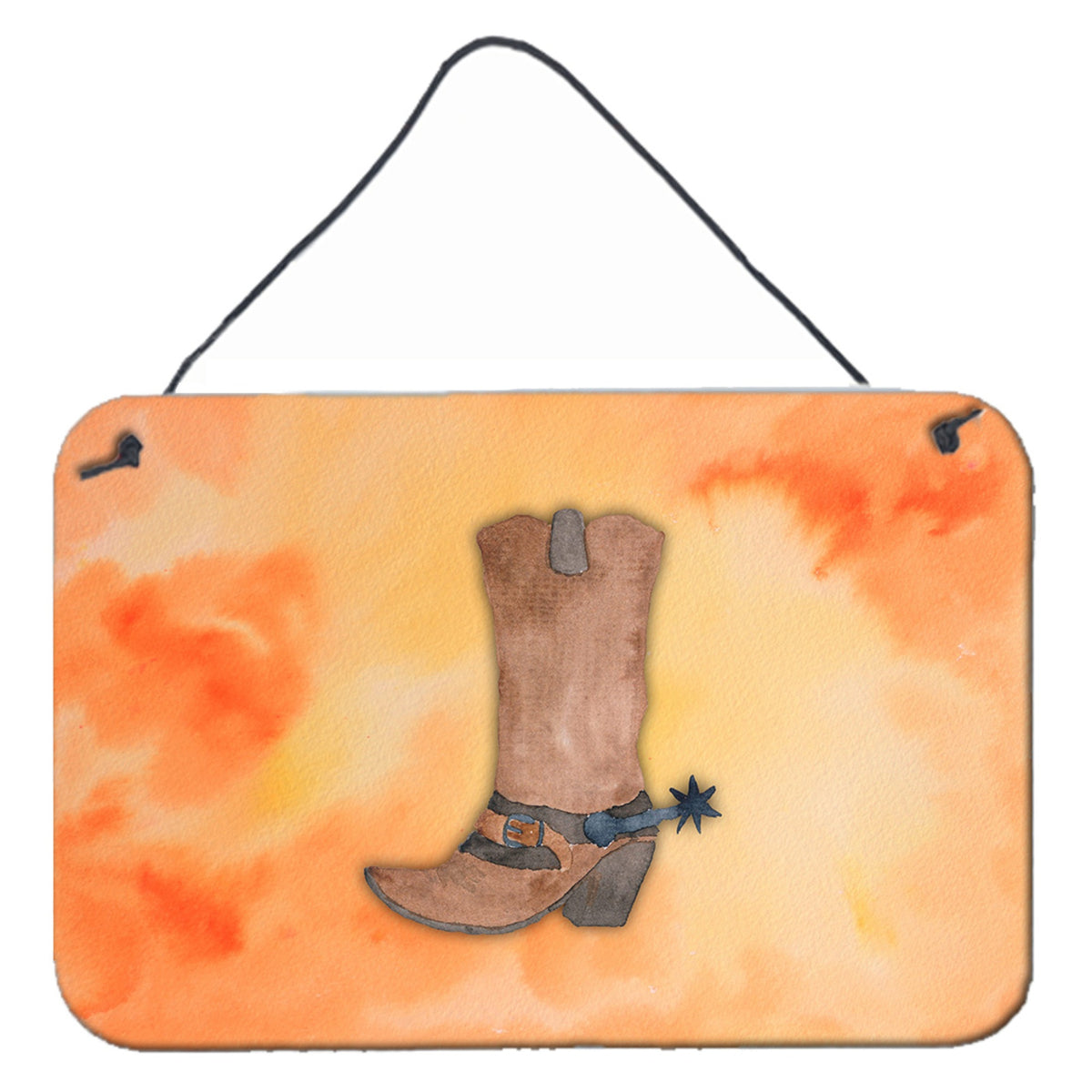 CarolineS Treasures Cowboy Boot Watercolor Metal Print, 8 Inch  Inch H X 12 Inch  Inch W, Multicolor