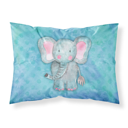 'Caroline'S Treasures Blue Elephant Watercolor Printed, Polyester, 250 Thread Count, Envelope Closure Pillowcase, Multicolor'