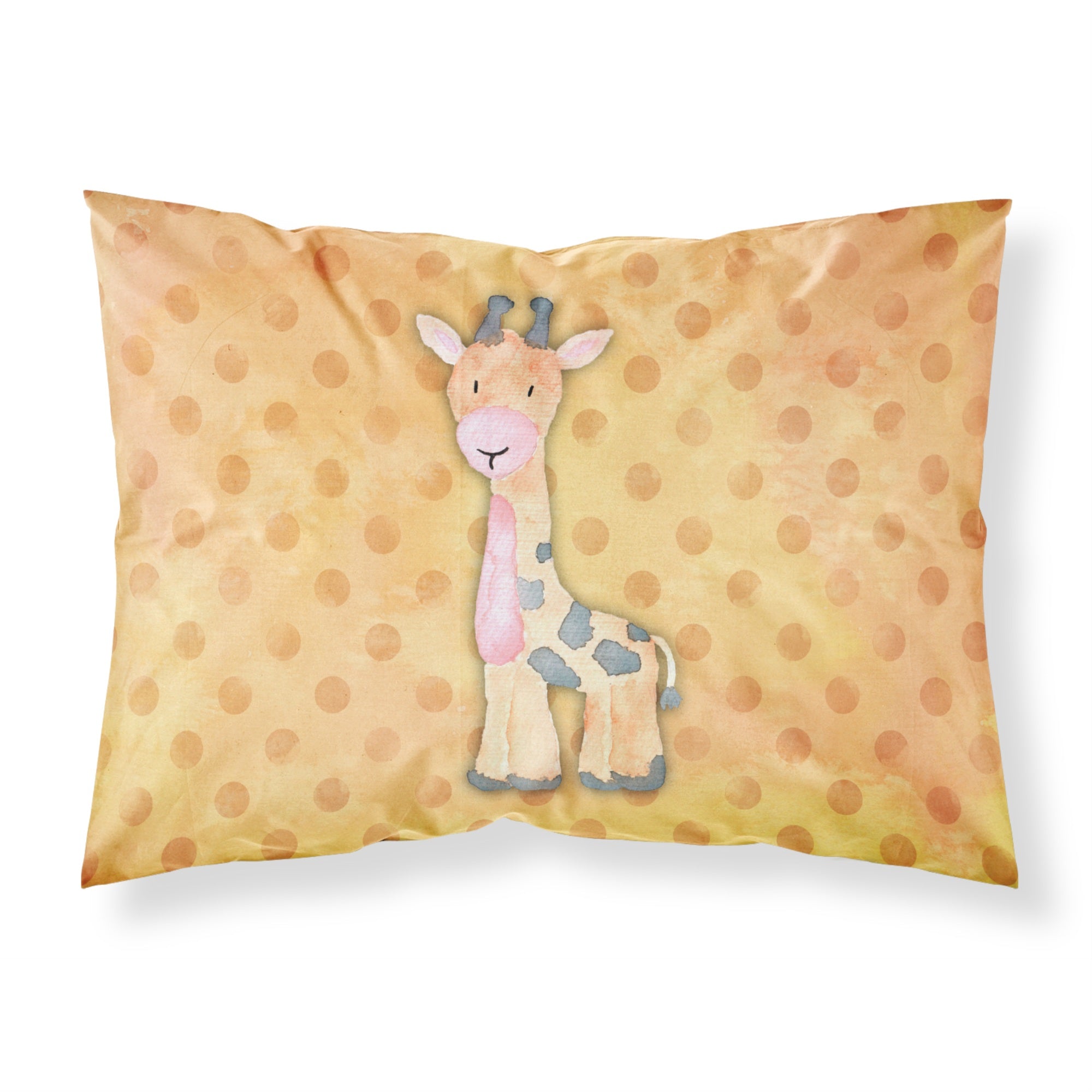'Caroline'S Treasures Polkadot Giraffe Watercolor Printed, Polyester, 250 Thread Count, Envelope Closure Pillowcase, Standard,
