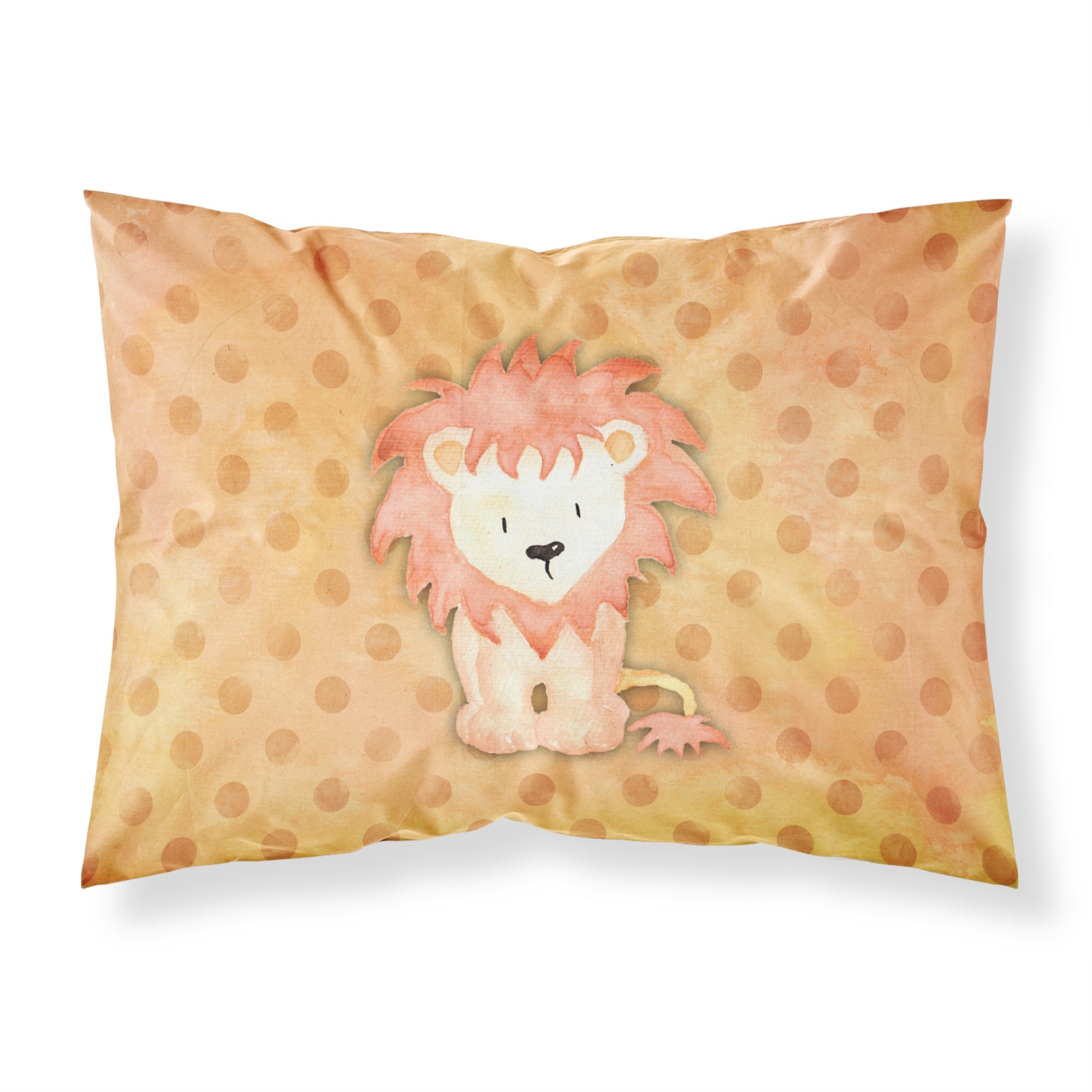 'Caroline'S Treasures Polkadot Lion Watercolor Pillowcase, Standard, Multicolor'