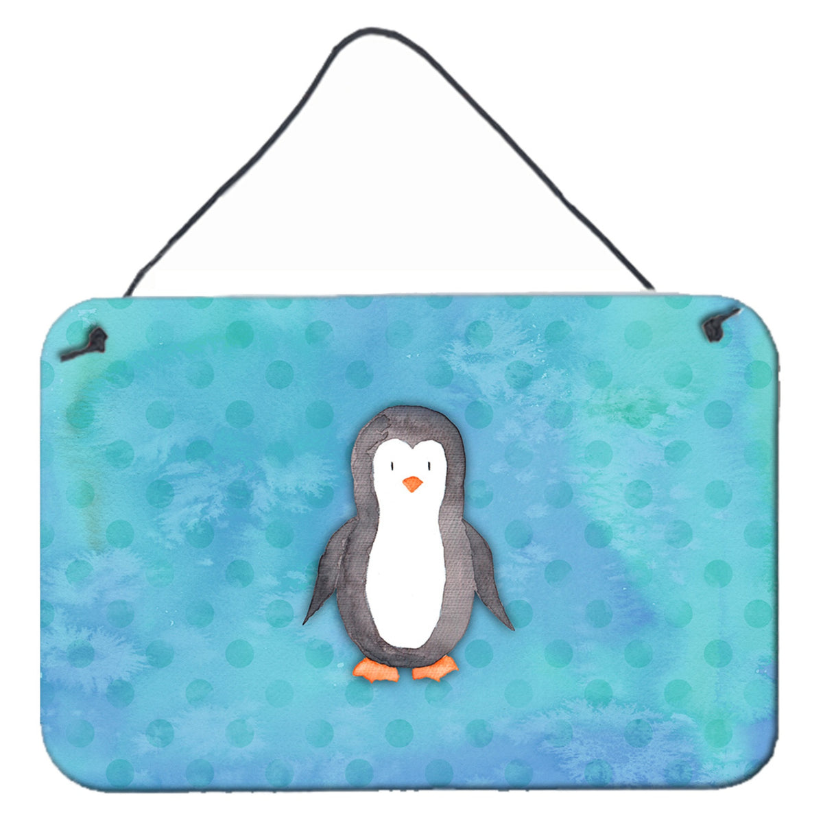 CarolineS Treasures Polkadot Penguin Watercolor Metal Print, 8 Inch  Inch H X 12 Inch  Inch W, Multicolor