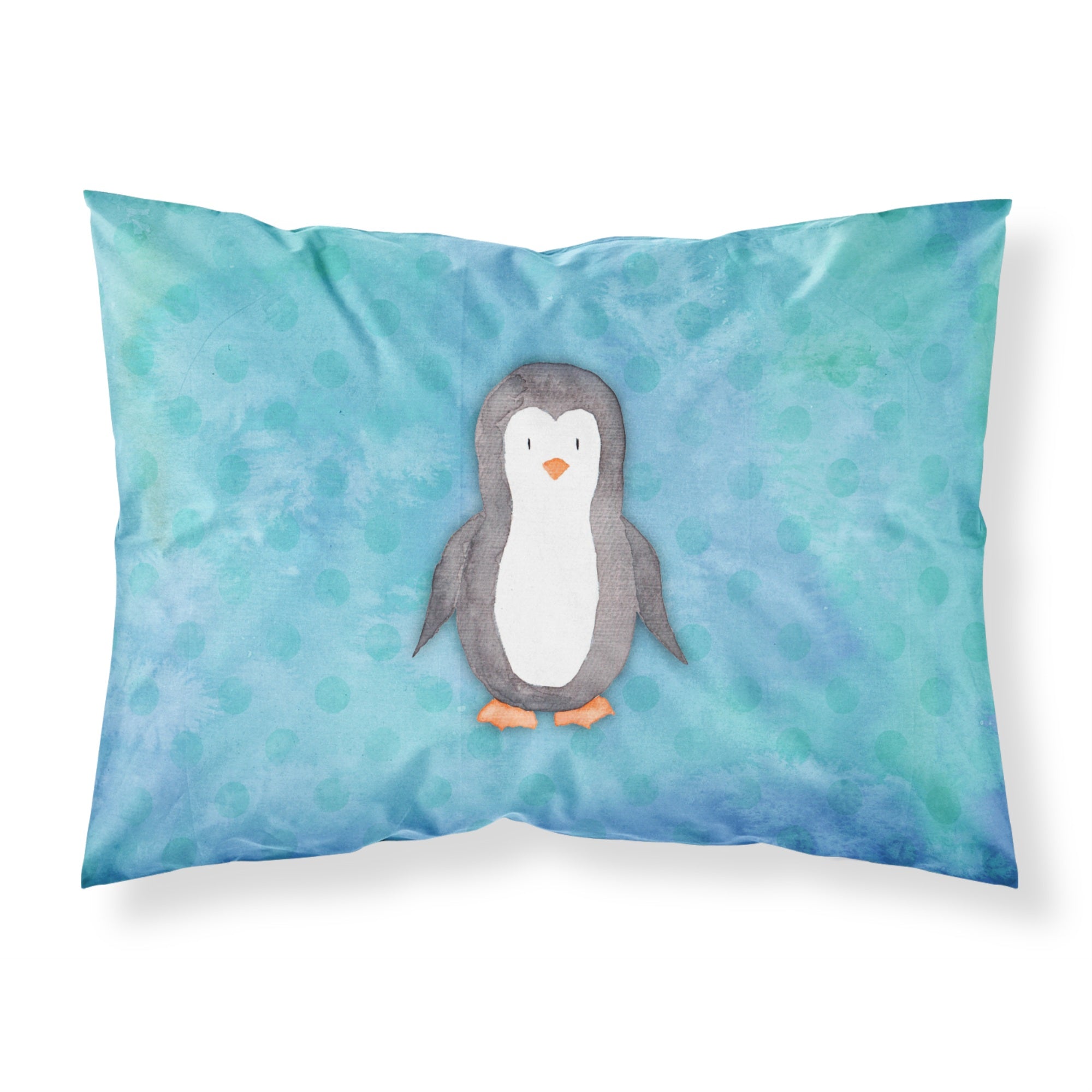 'Caroline'S Treasures ''Polkadot Penguin Watercolor'' Printed, Polyester Envelope Closure Pillowcase, Standard, Multicolor'
