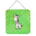 CarolineS Treasures Polkadot Zebra Watercolor Metal Print, 6 Inch  Inch H X 6 Inch  Inch W, Multicolor