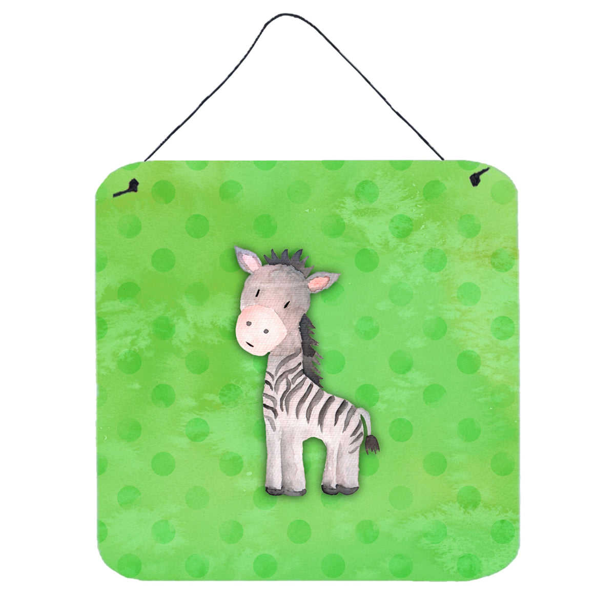 CarolineS Treasures Polkadot Zebra Watercolor Metal Print, 6 Inch  Inch H X 6 Inch  Inch W, Multicolor