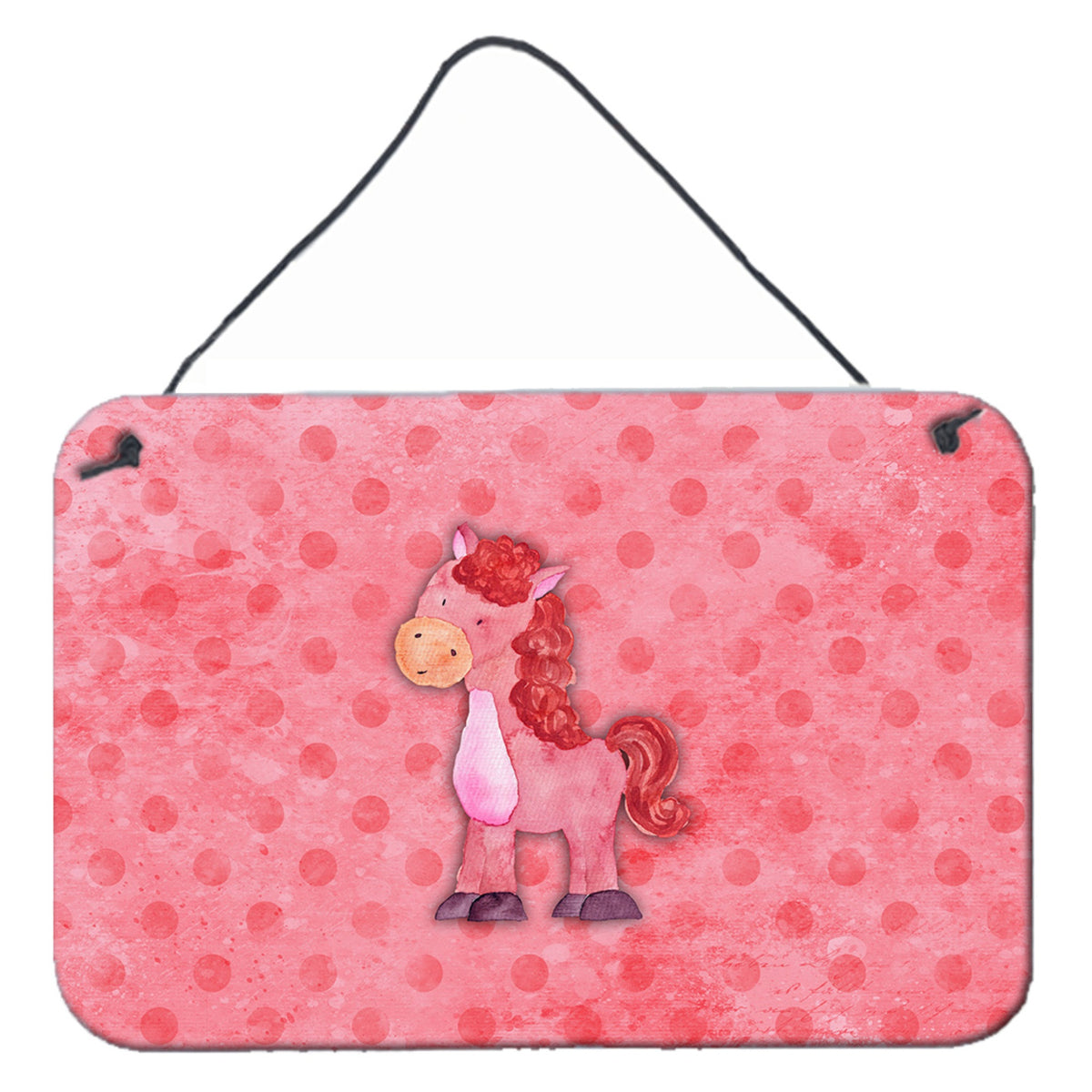 CarolineS Treasures Polkadot Horse Watercolor Metal Print, 8 Inch  Inch H X 12 Inch  Inch W, Multicolor