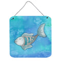 CarolineS Treasures Blue Fish Watercolor Metal Print, 6 Inch  Inch H X 6 Inch  Inch W, Multicolor
