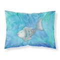 'Caroline'S Treasures Blue Fish Watercolor Printed, Polyester, 250 Thread Count, Envelope Closure Pillowcase, Standard, Multico