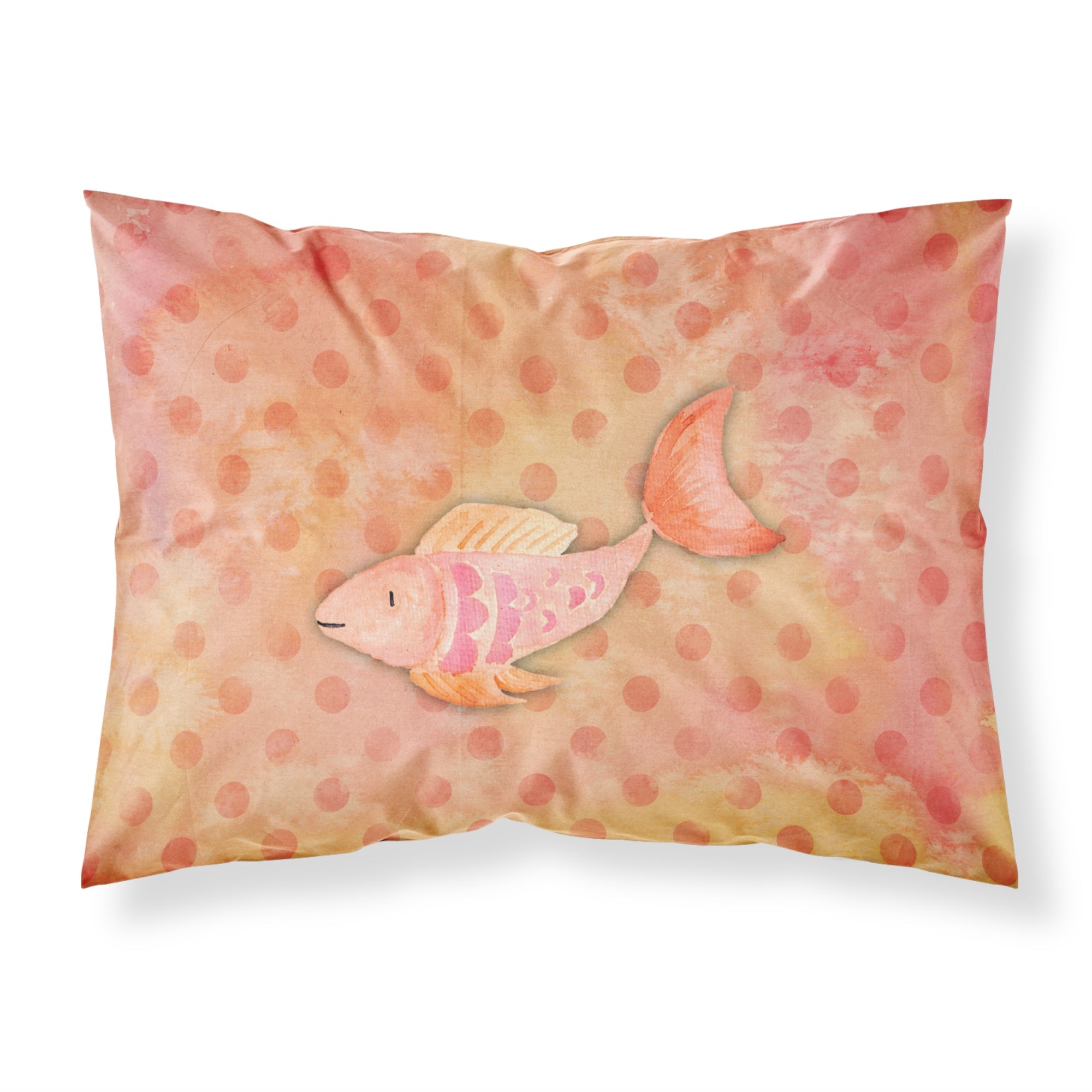 'Caroline'S Treasures Orange Fish Watercolor Printed, Polyester, 250 Thread Count, Envelope Closure Pillowcase, Standard, Multi