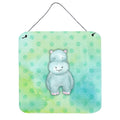 CarolineS Treasures Polkadot Hippopotamus Watercolor Metal Print, 6 Inch  Inch H X 6 Inch  Inch W, Multicolor
