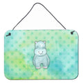 CarolineS Treasures Polkadot Hippopotamus Watercolor Metal Print, 8 Inch  Inch H X 12 Inch  Inch W, Multicolor