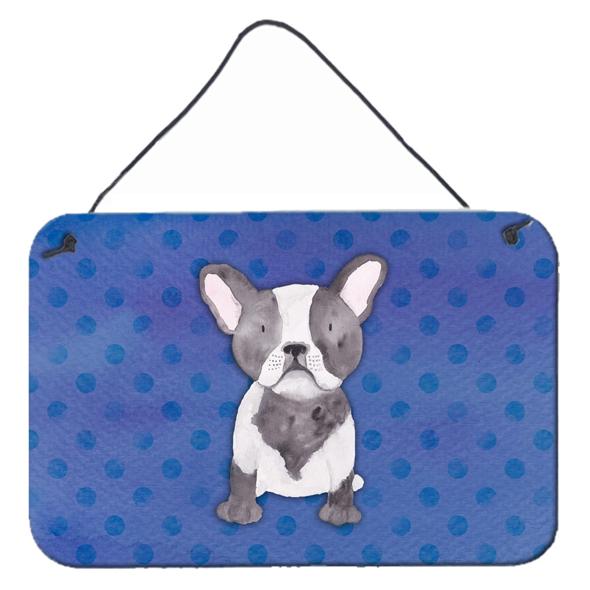 CarolineS Treasures French Bulldog Polkadot Watercolor Metal Print, 8 Inch  Inch H X 12 Inch  Inch W, Multicolor