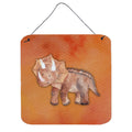 CarolineS Treasures Triceratops Watercolor Metal Print, 6 Inch  Inch  X 6 Inch  Inch , Multicolor