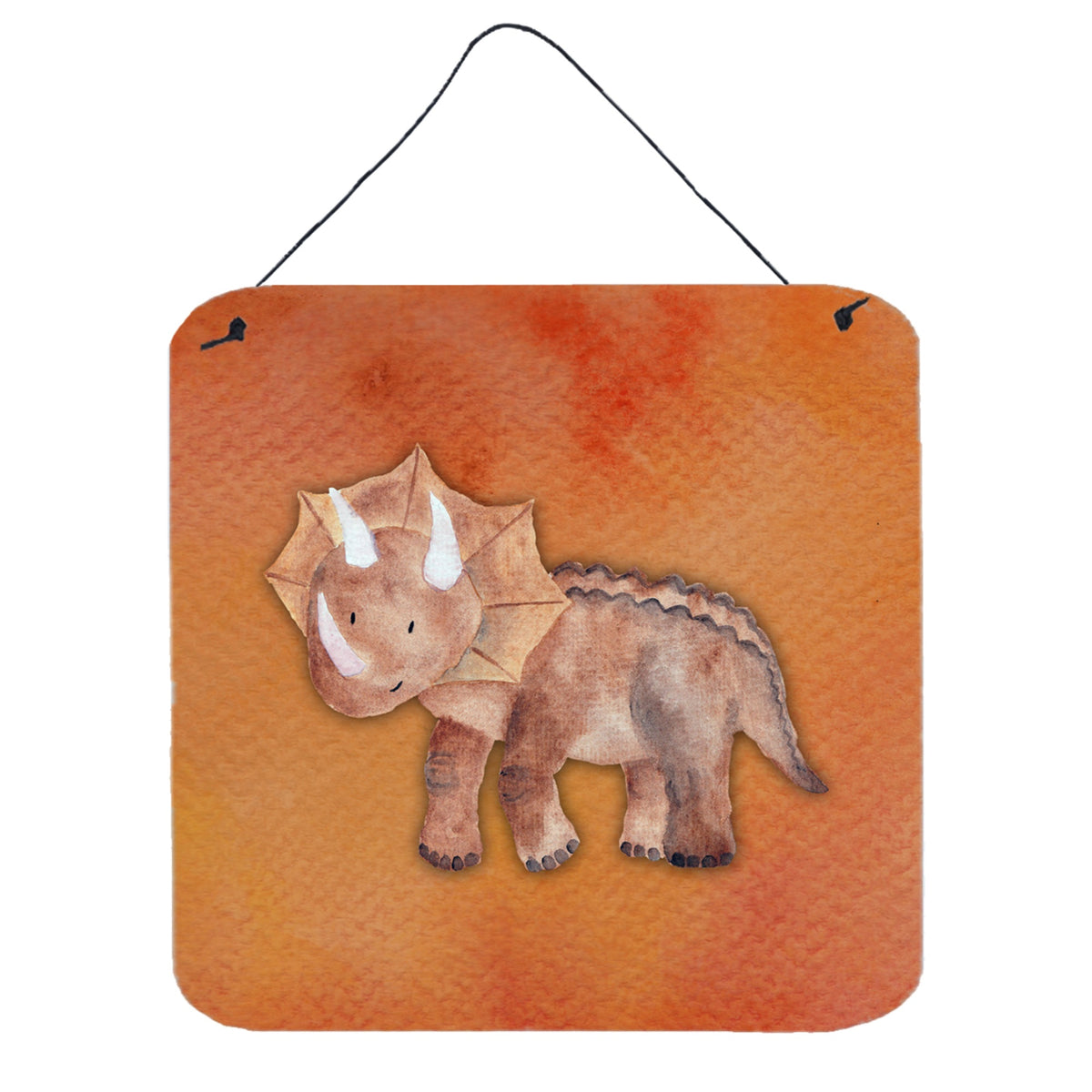 CarolineS Treasures Triceratops Watercolor Metal Print, 6 Inch  Inch  X 6 Inch  Inch , Multicolor