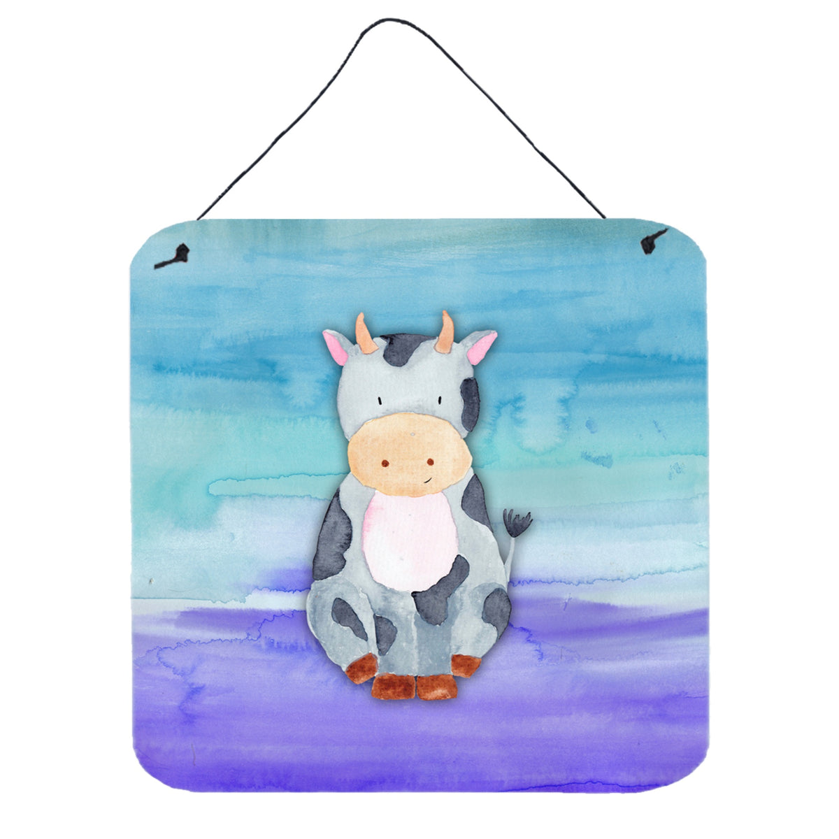 CarolineS Treasures Cow Watercolor Metal Print, 6 Inch  Inch  X 6 Inch  Inch , Multicolor