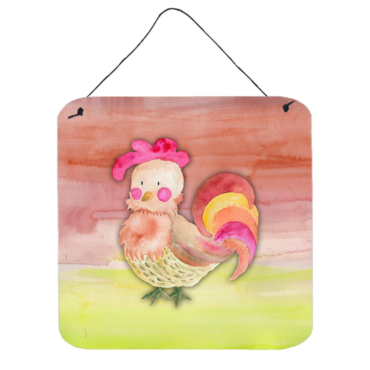 CarolineS Treasures Rooster Watercolor Metal Print, 6 Inch  Inch  X 6 Inch  Inch , Multicolor