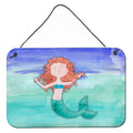 CarolineS Treasures Ginger Mermaid Watercolor Metal Print, 8 Inch  Inch  X 12 Inch  Inch , Multicolor
