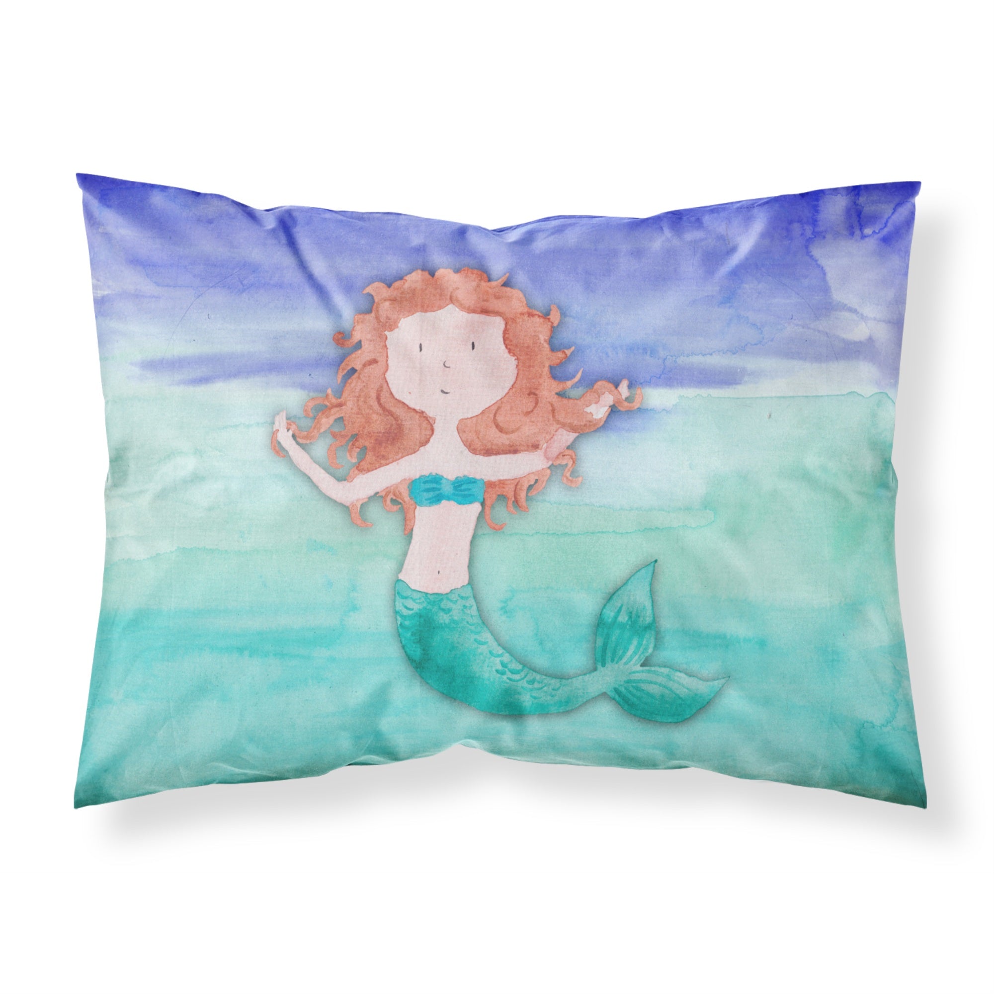 'Caroline'S Treasures Ginger Mermaid Watercolor Printed, Polyester, 250 Thread Count, Envelope Closure Pillowcase, Standard, Mu