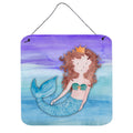 CarolineS Treasures Brunette Mermaid Watercolor Metal Print, 6 Inch  Inch  X 6 Inch  Inch , Multicolor
