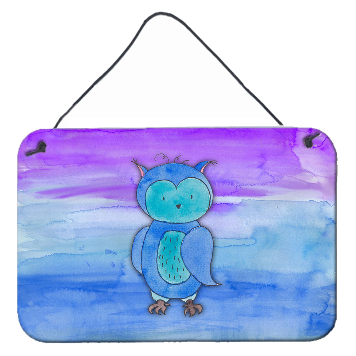 CarolineS Treasures Blue Owl Watercolor Metal Print, 8 Inch  Inch  X 12 Inch  Inch , Multicolor