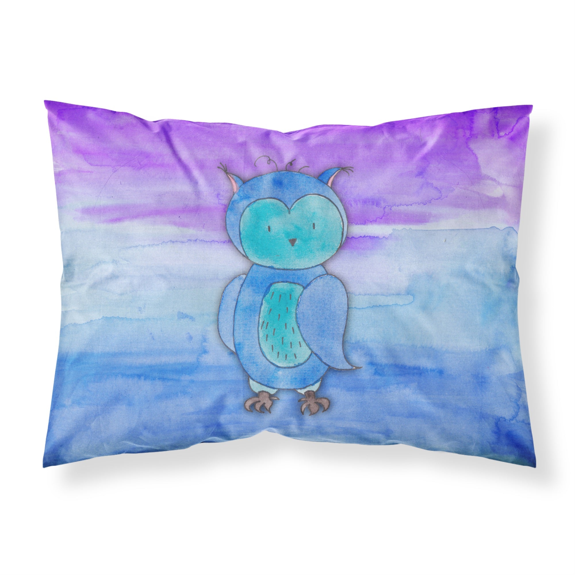 'Caroline'S Treasures Blue Owl Watercolor Pillowcase, Standard, Multicolor'